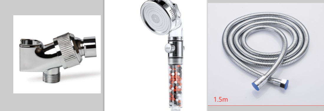 3-Speed Transparent Handheld Showerhead – Pressurized Negative Ion Filter & Water Purifier Nozzle