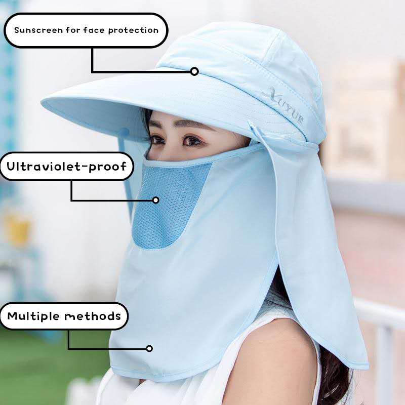 Women's Wide Brim Sun Visor Hat with UV Protection for Face and Neck