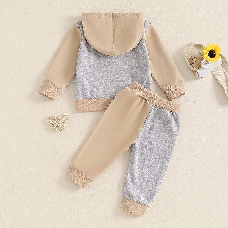 Boys Long Sleeve Ribbed Cotton Two Piece Set Regular Fit