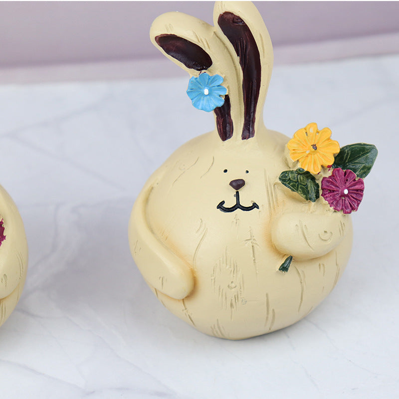 Garlic Rabbit Living Room Desktop Resin Craft Ornament
