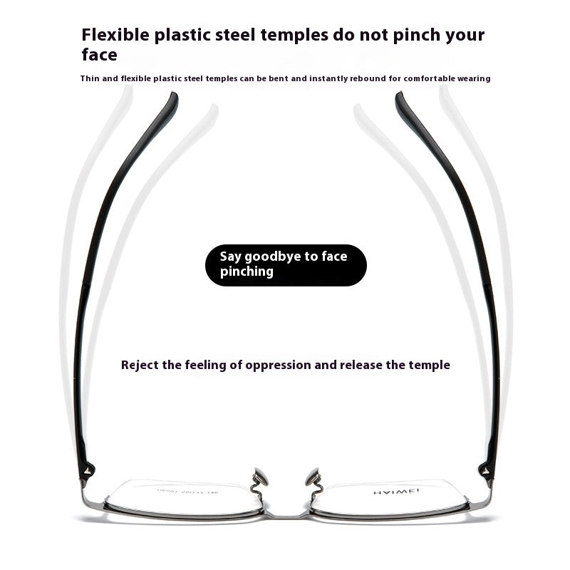 Semi-Rimless Titanium Glasses – Lightweight Plastic Steel Frame