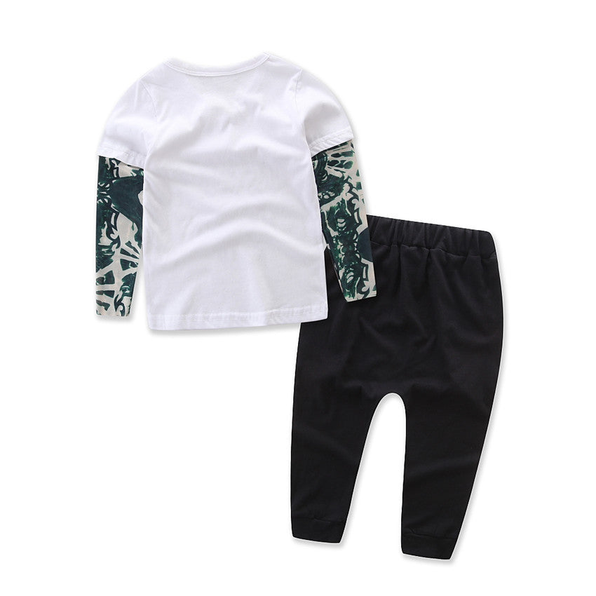 Kids Baby Boys Regular Fit Printed Cotton Two Piece Outfit
