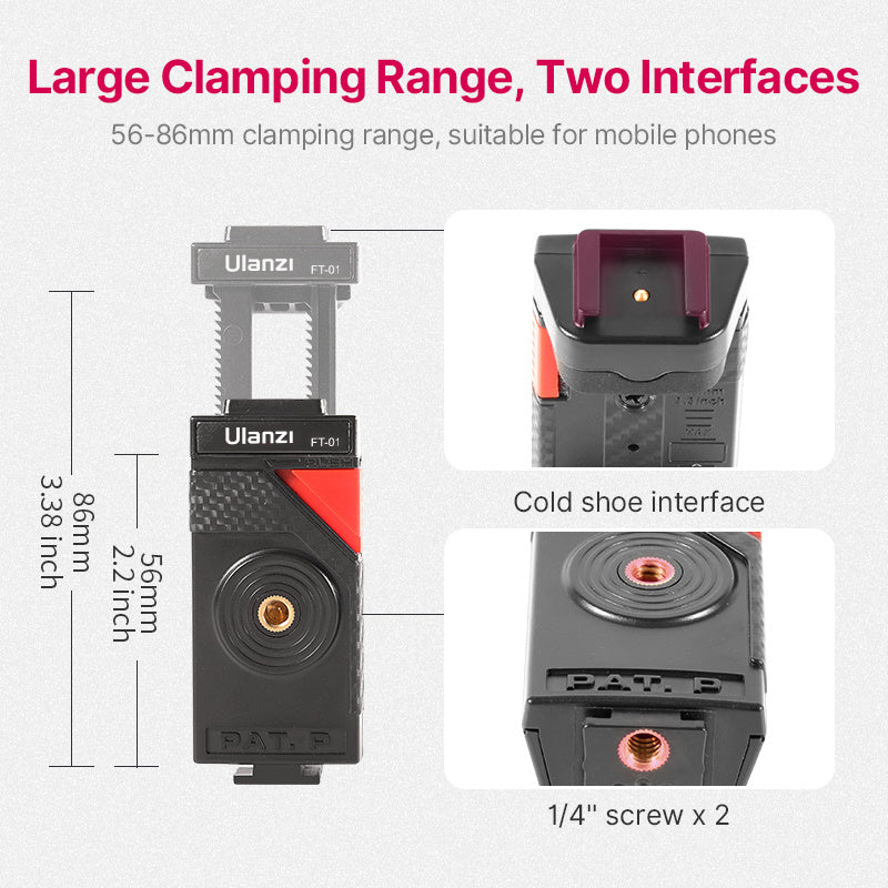 Black Octopus FT-01 Mobile Tripod – Flexible Octopus Gimbal Stand with Phone Clip, 360mm Portable Photography Holder