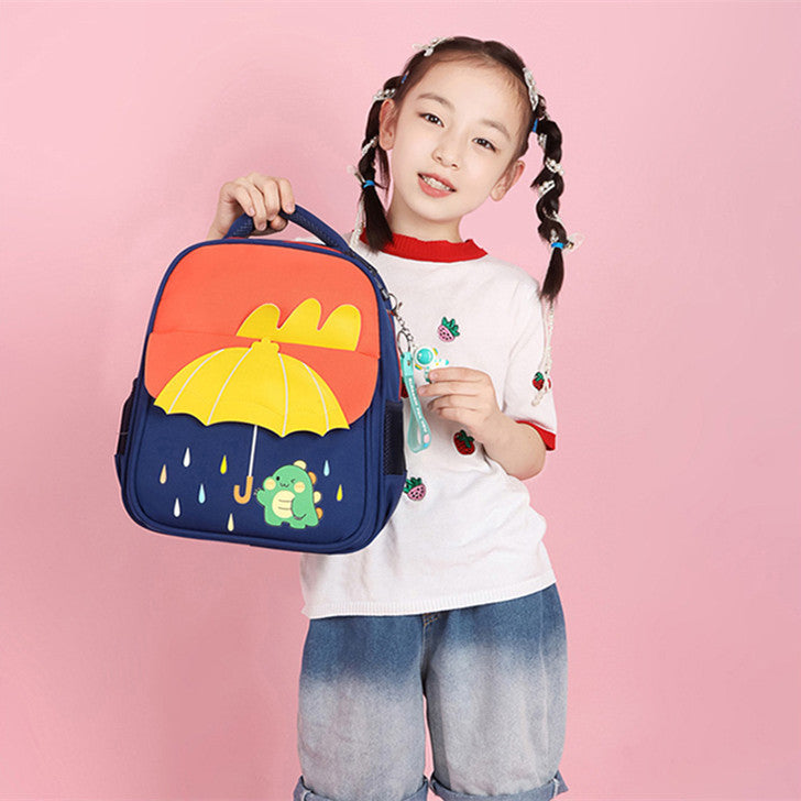 Unisex Kids Canvas Backpack Cute Geometric Cartoon Style