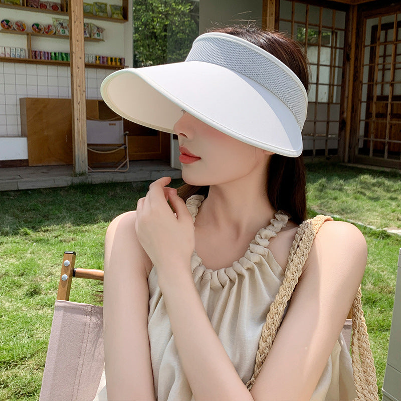Breathable Two-Tone Peach Shape Big Brim Sun Visor Cap for Summer UV Protection