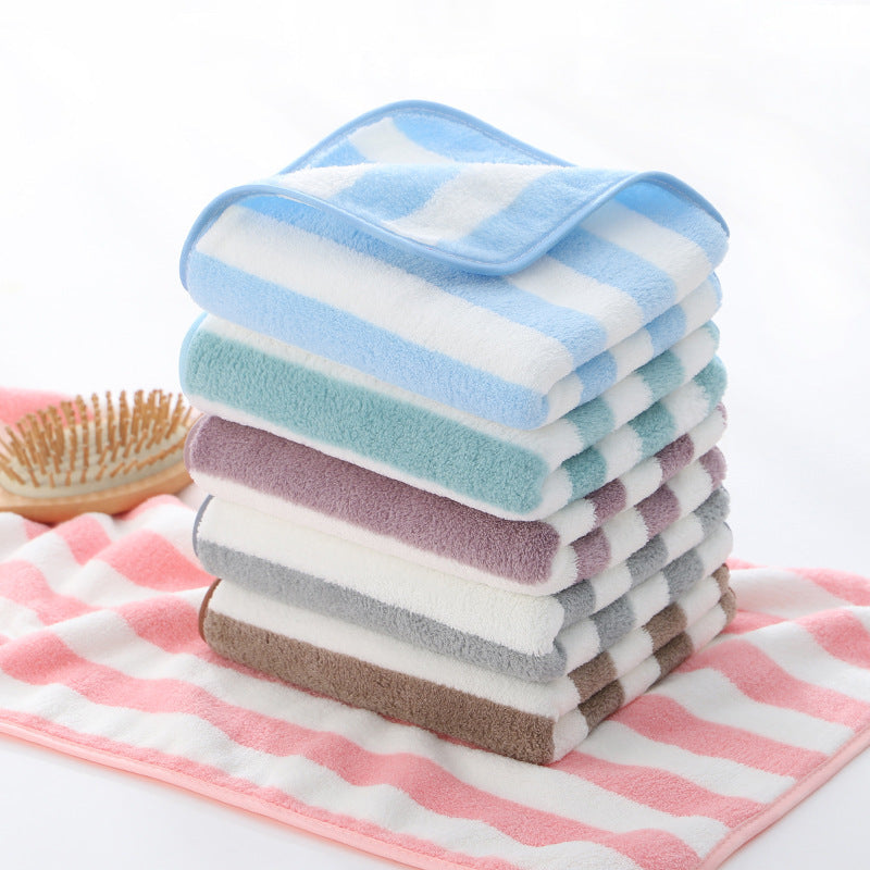 Hanging Warp Knitted Coral Fleece Soft Absorbent Narrow Strip High-density Wrapping Comfortable Towel