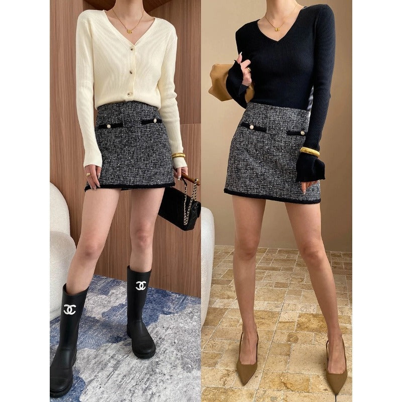 High-End Stylish French Classic A-Line Temperament Skirt