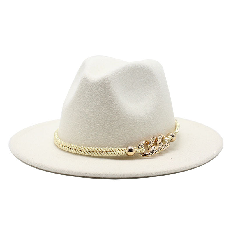 British Vintage Woolen Fedora Hat for Women in Multiple Colors