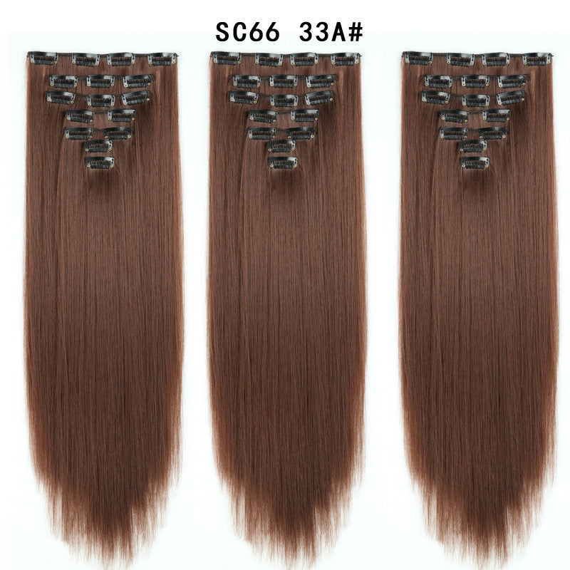 16 Card Seven-piece Hairpiece Clip Wig Beauty Chemical Fiber Wig Set Hair Extension