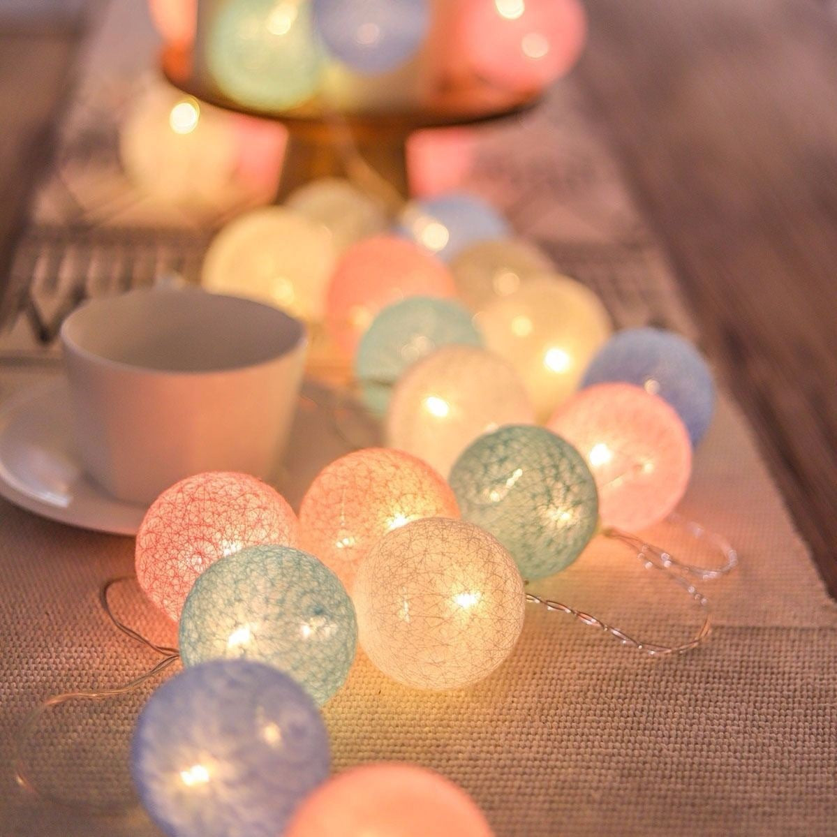 Cotton Ball Lighting Chain Festival Color Decoration