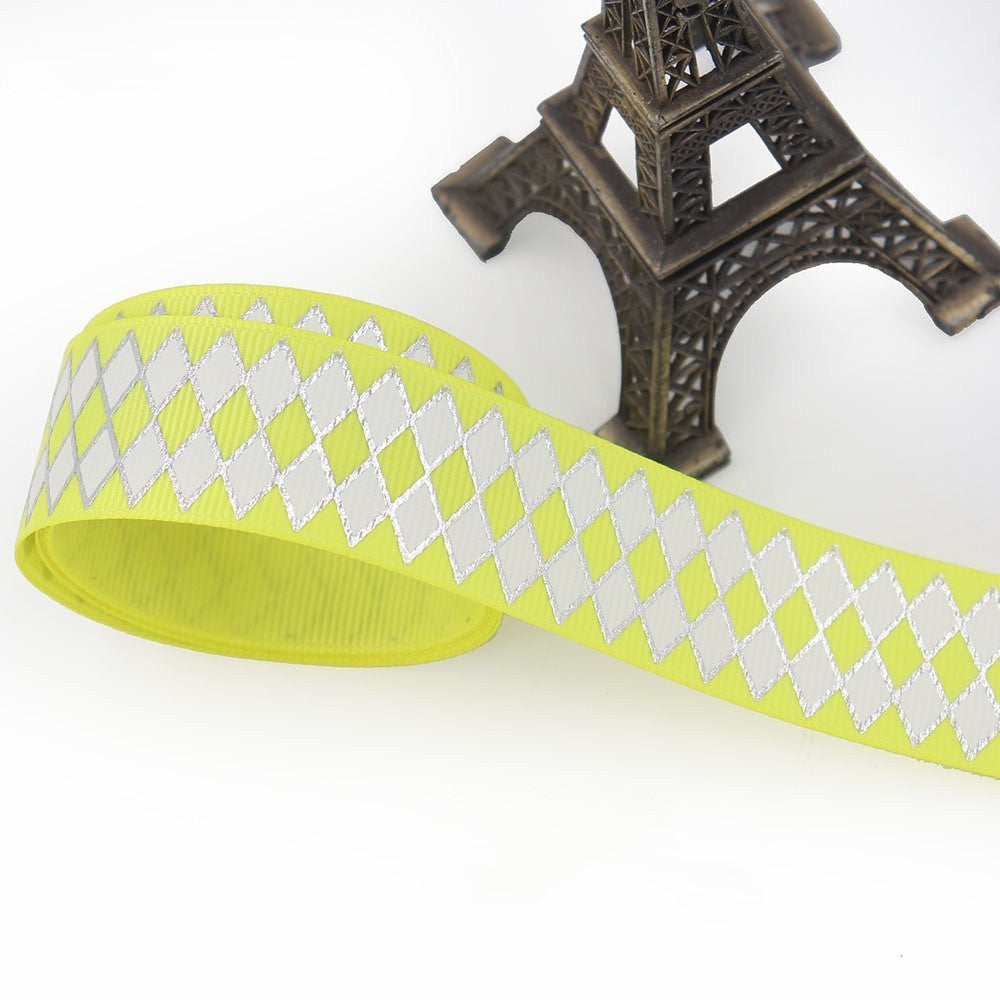 Bronzing Geometric Rib Ribbon – 25mm Decorative Craft Ribbon