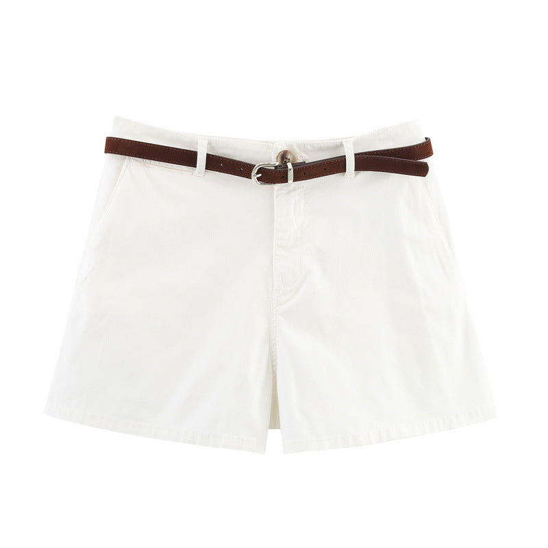 New Summer Versatile Belted Casual Shorts