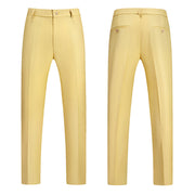 Boys Business Pants – Straight Solid Color Draping Effect Trousers