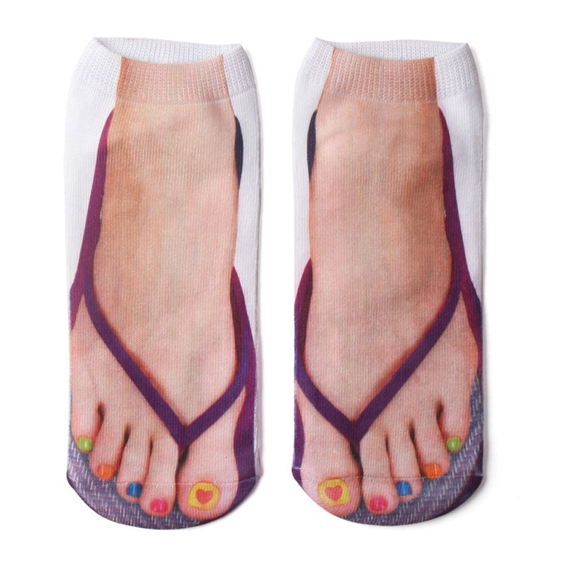 3D Printed Cartoon Flip Flop Socks for Couples