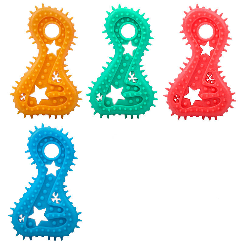 Bite-Resistant Rubber Star Chew Toy for Small Dogs