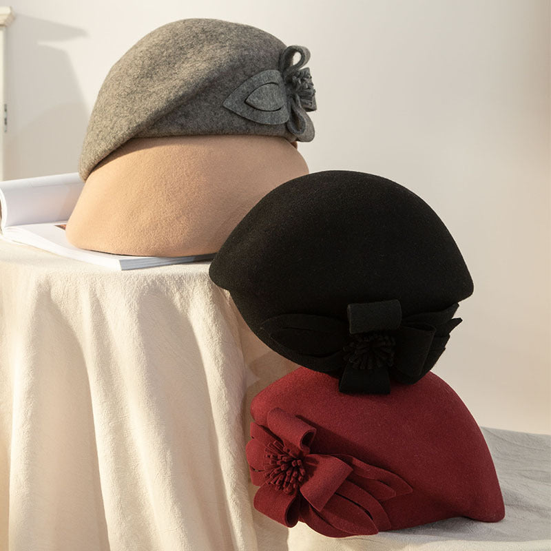 Women's Korean Style English  Woolen Felt Hat
