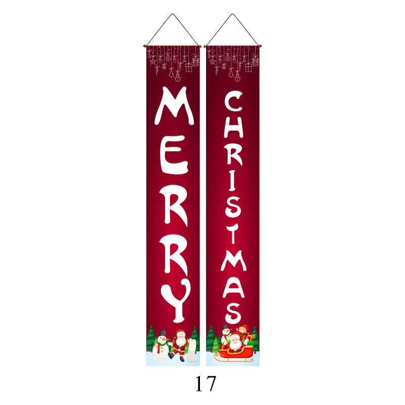 Christmas Couplet Curtain Hanging Cloth Lattice Decoration Hanging Flag