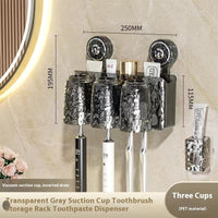 3 Cups Transparent Black