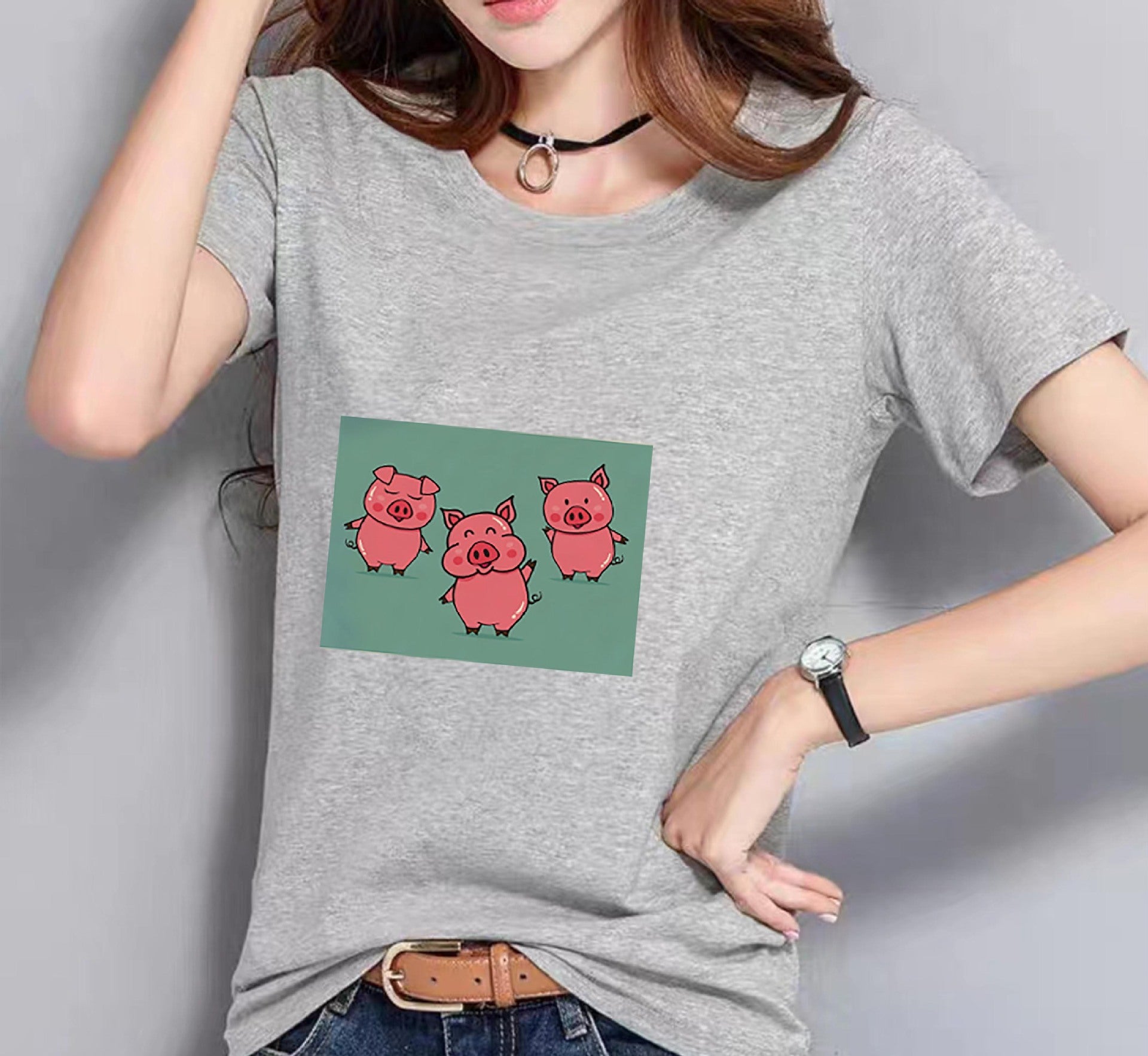 Fashionable Loose Fit Printed T-Shirt for Women – Casual Summer Top