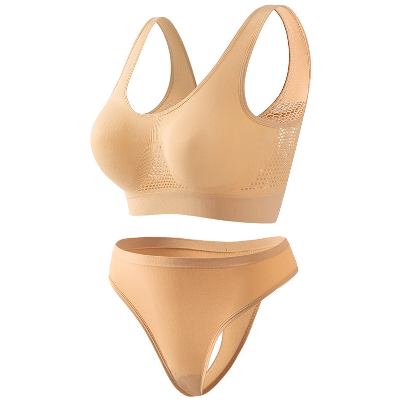Women’s Seamless Push-Up Sports Bra and Briefs 2-Piece Set