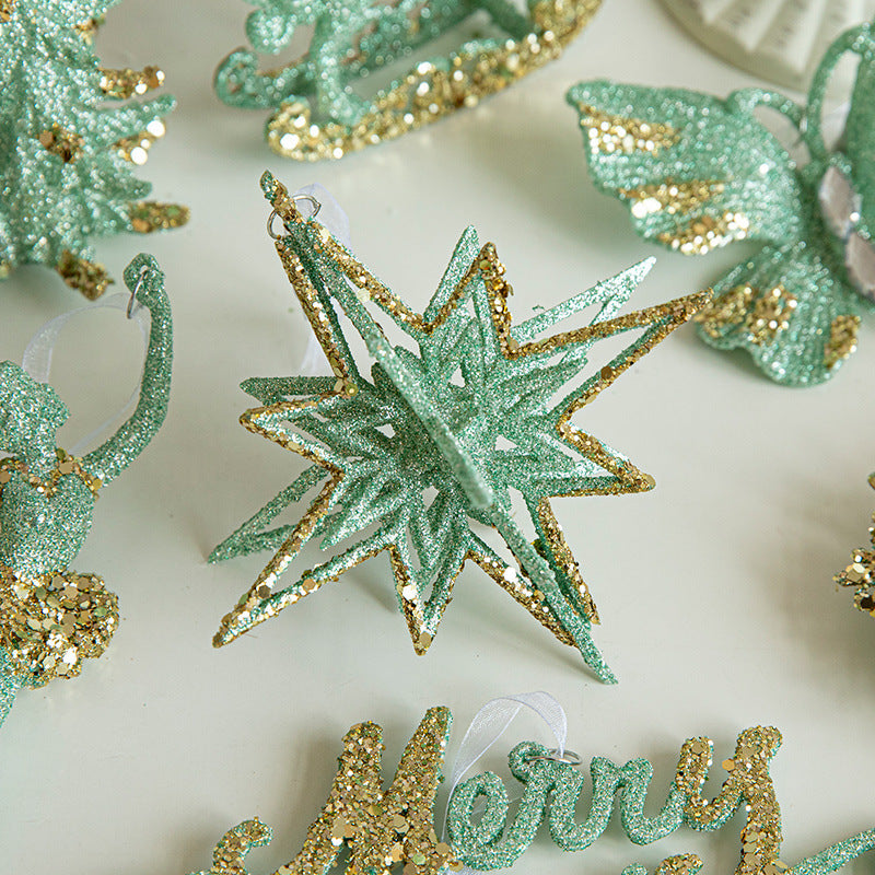 Green Butterfly Christmas Tree Plastic Pendant