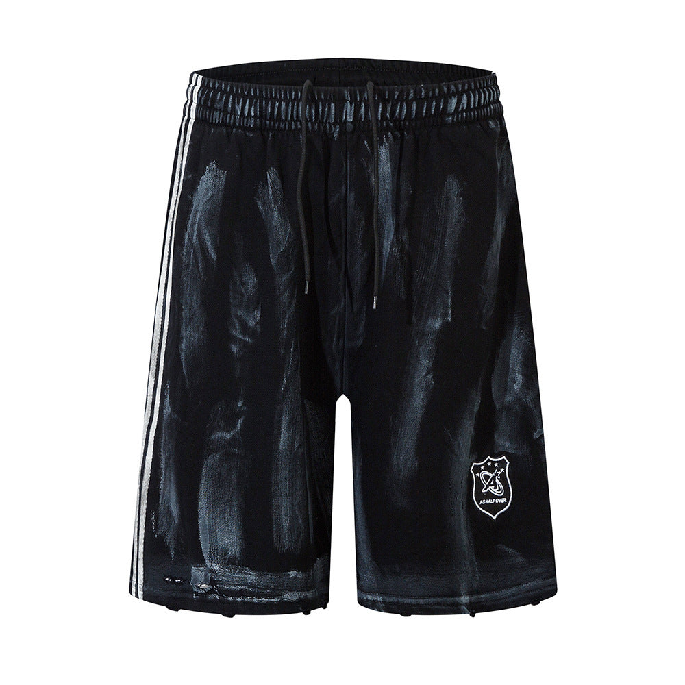 Men Punk Ripped Distressed Straight Shorts
