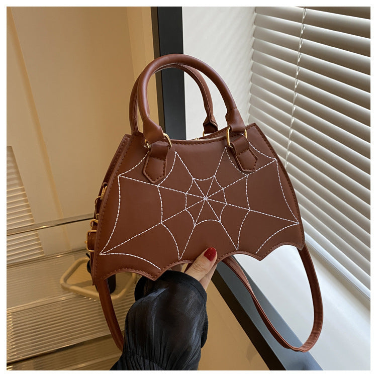 Halloween Spider Web Saddle Bag – Fashion Crossbody Shoulder Handbag with Top Handle