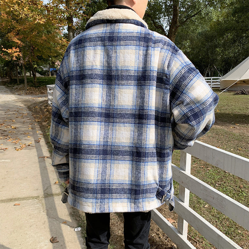 Winter Retro Warm Cotton-padded Jacket Handsome Loose Student Coat Men