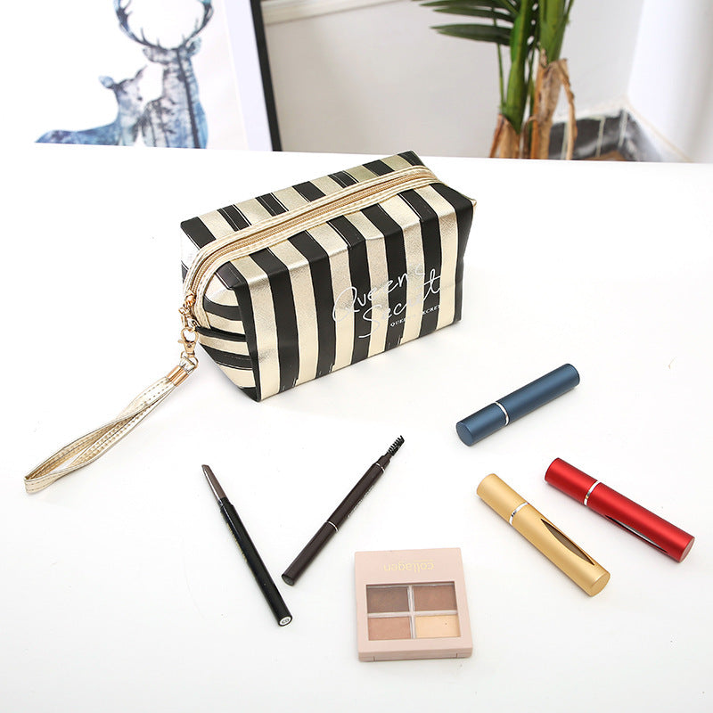Phnom Penh Striped Makeup Bag – Travel Cosmetic Organizer