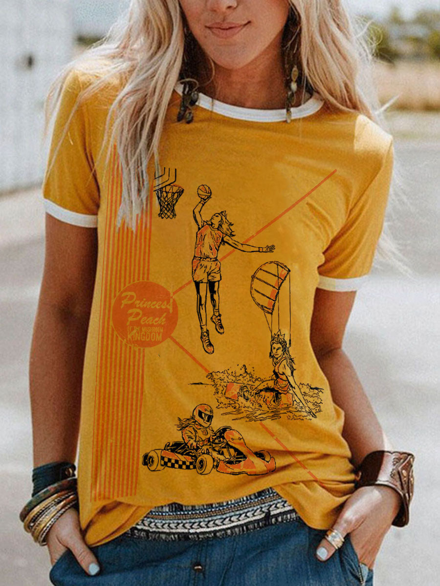 Pee Chee Folder Printed Short-sleeved T-shirt For Women