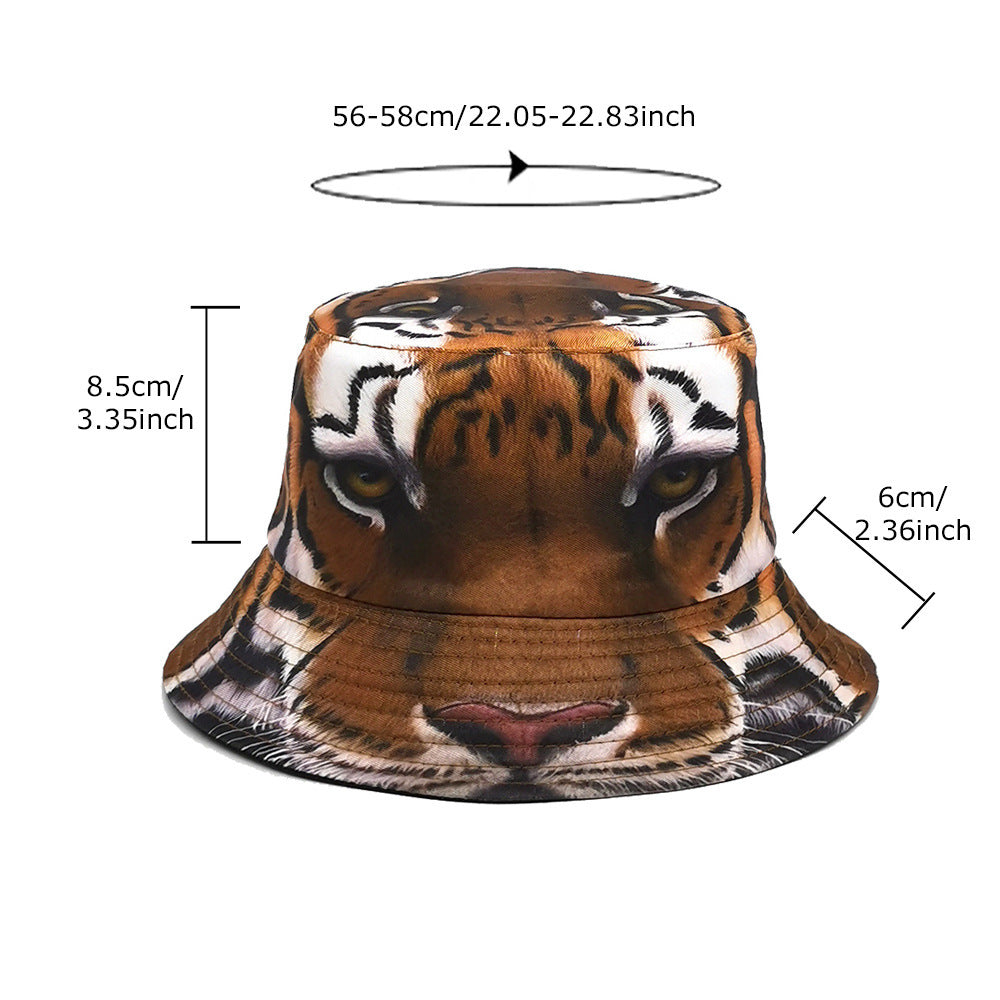Positioning Tiger Pattern Bucket Hat European And American Outdoor