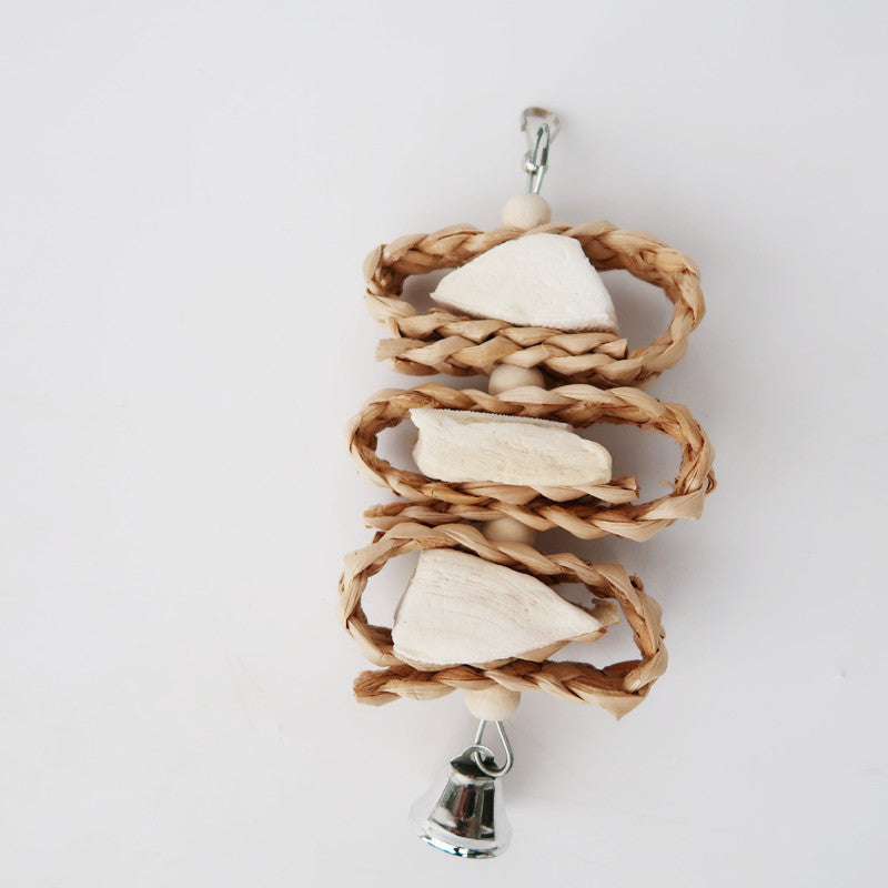 Straw Woven Fruit Toy for Parrots