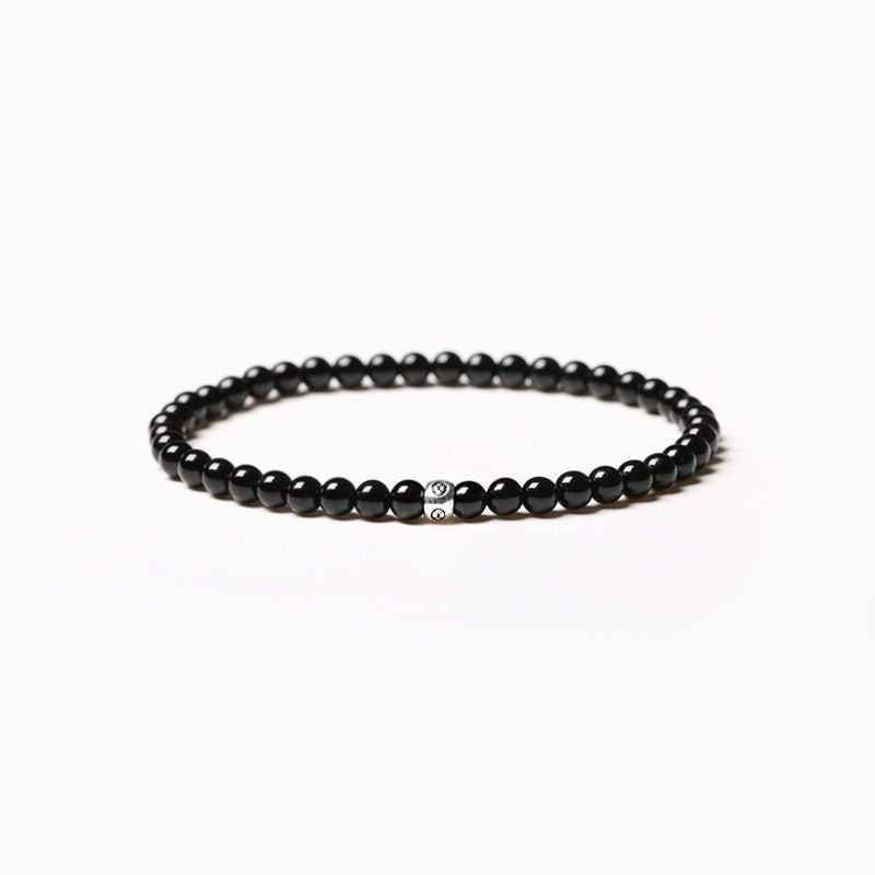 Fine Obsidian Agate Blue San Bracelet
