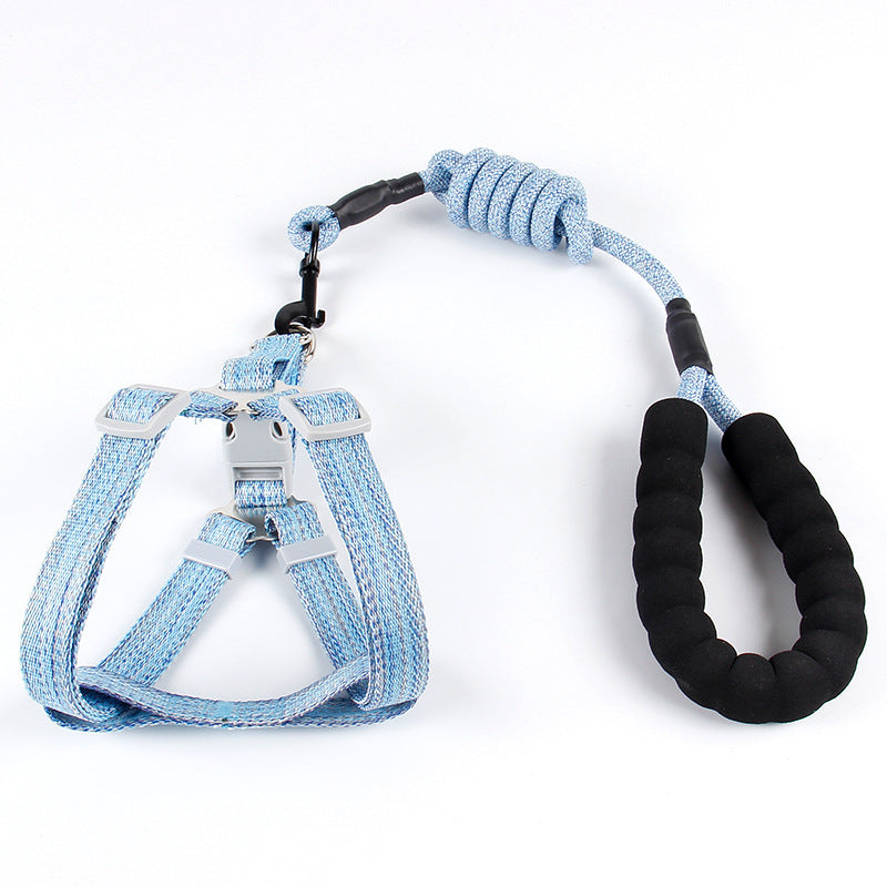 Nylon Pitted Fashion Pet Leash Dog Chest Strap Round Rope Chain