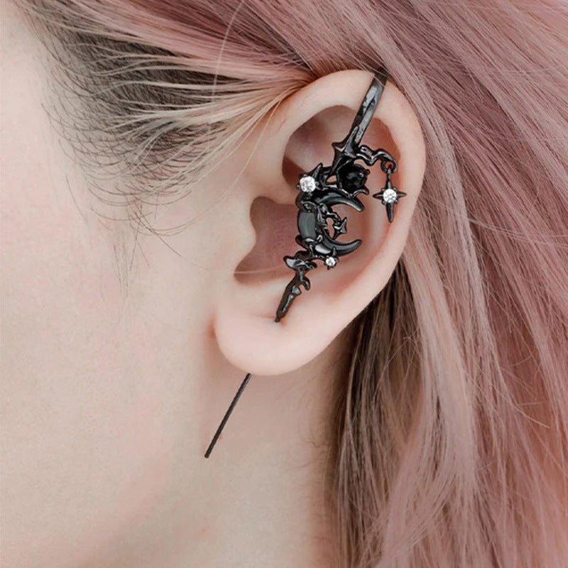 Creative Star Moon Diamond Geometric Fashion Stud Earrings