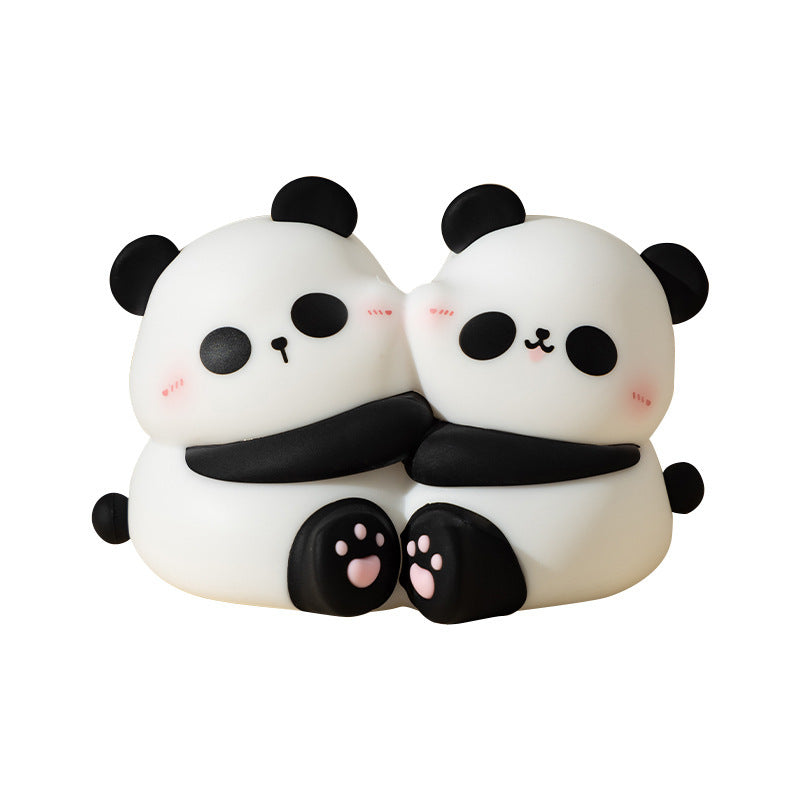 Silicone ABS Panda Led Night Lamp For Desk Rechargeable
