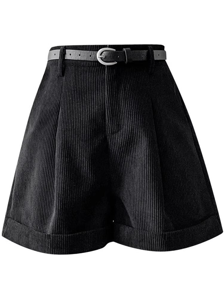 Women’s Brown Corduroy Shorts – Fashion High-Waist, Soft & Stylish