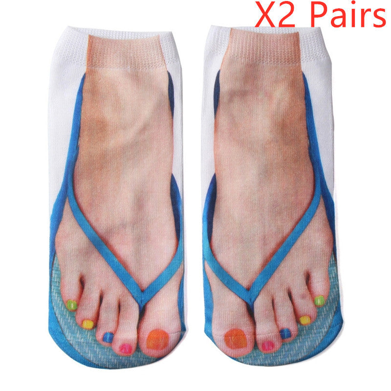 3D Printed Cartoon Flip Flop Socks for Couples