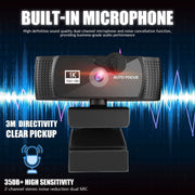 4K Private Model Beauty Auto Focus 1080p Computer Camera with Built-in Microphone