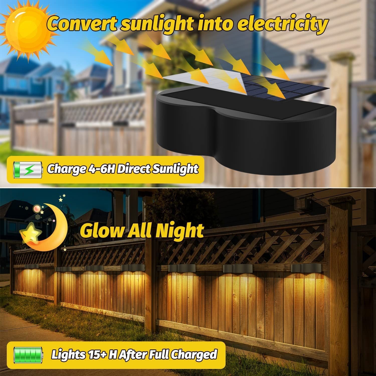 Solar Wall Lamp Outdoor Fence Decoration