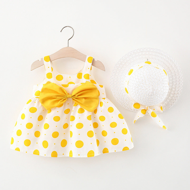 Polka Dot Bow Infant Korean Style Tank Top Skirt