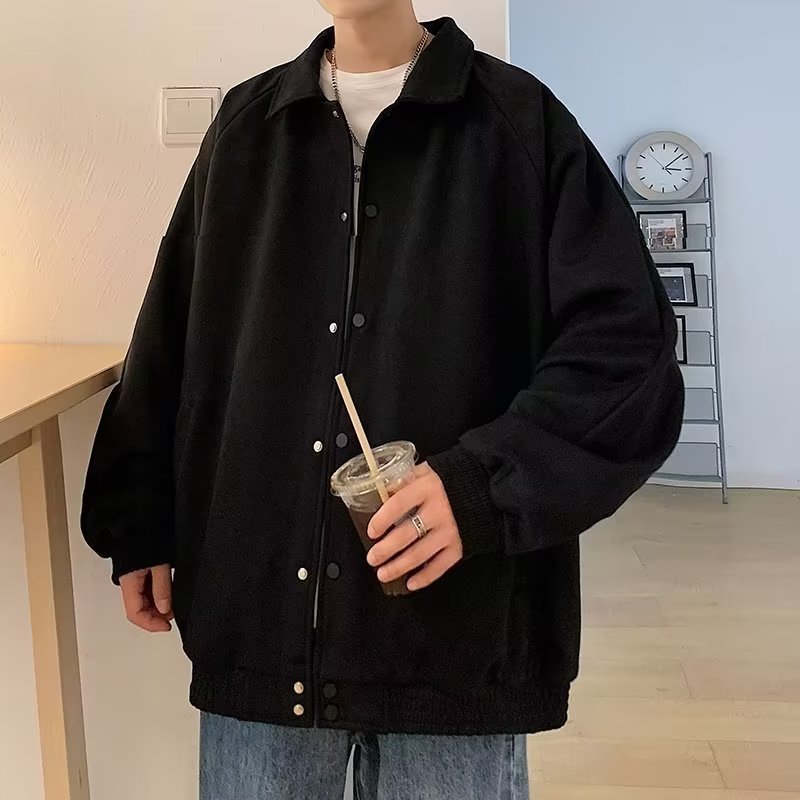 Suede Baseball Jacket Men's FallWinter Top