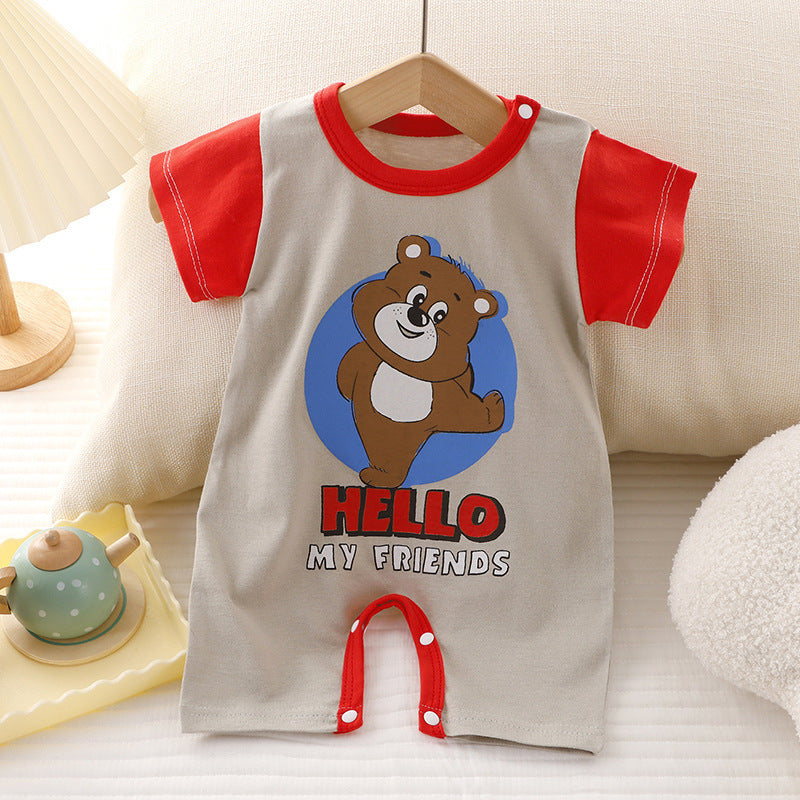Cute Cartoon Print Onesies Newborn High Quality Fabric