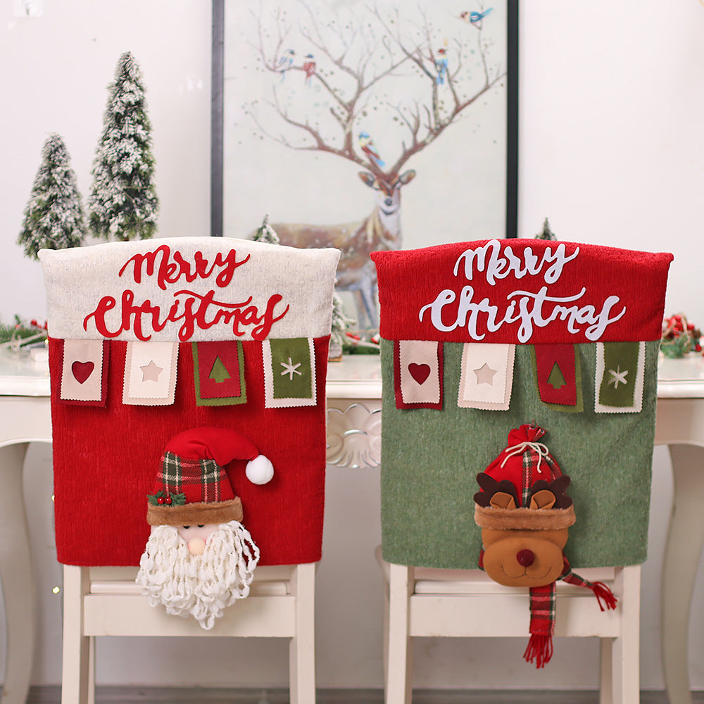Christmas Decorations Cartoon Color Three-dimensional Doll Chair Cover