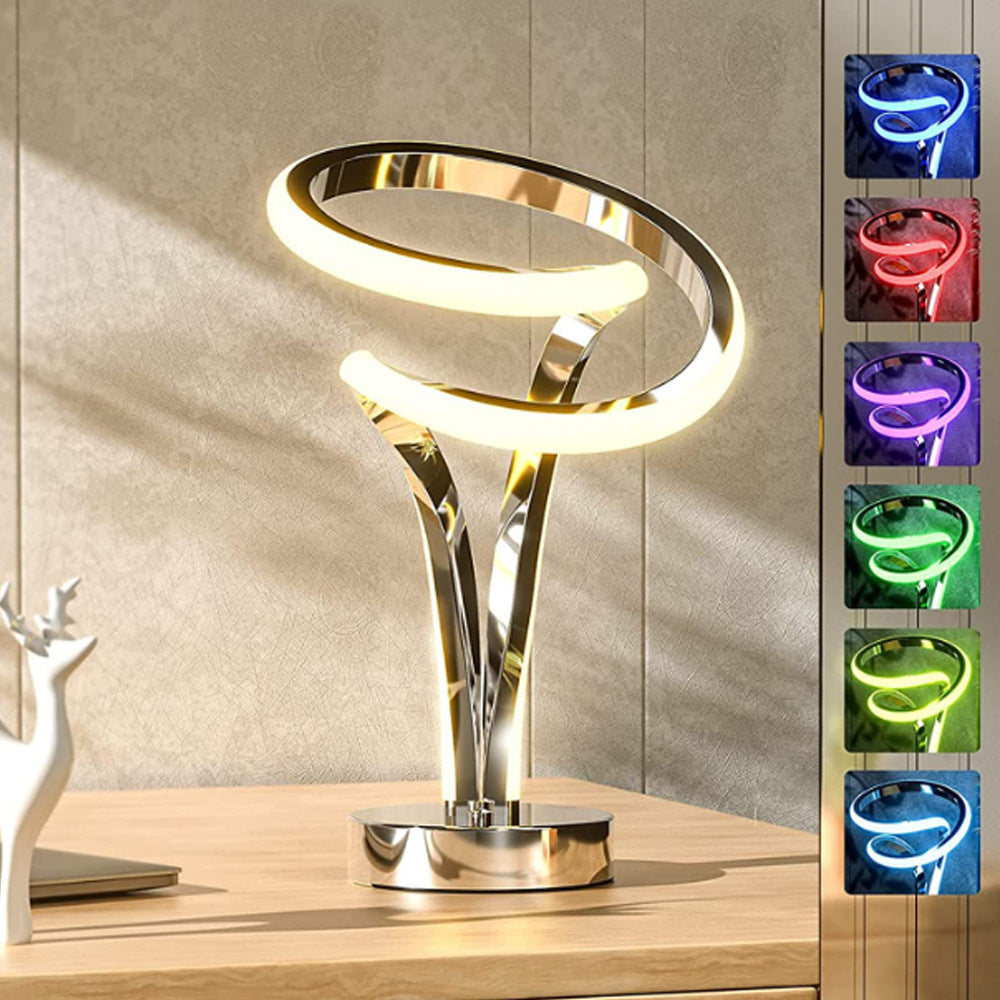 Aluminum Alloy LED Table Lamp Wooden Base Eye Protection USB Charging