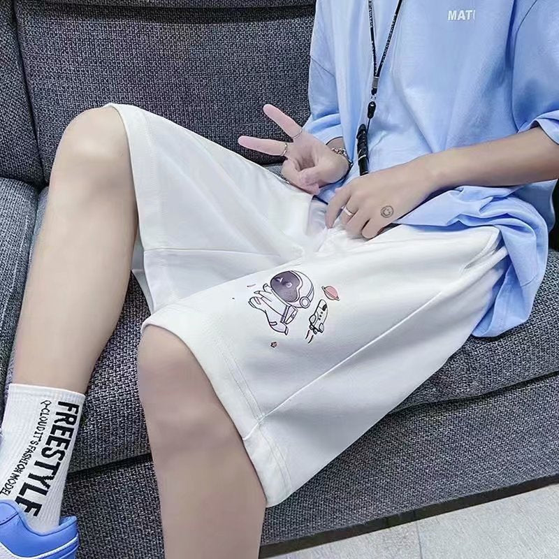 Unisex Cartoon Summer Cropped Polyester Sports Shorts