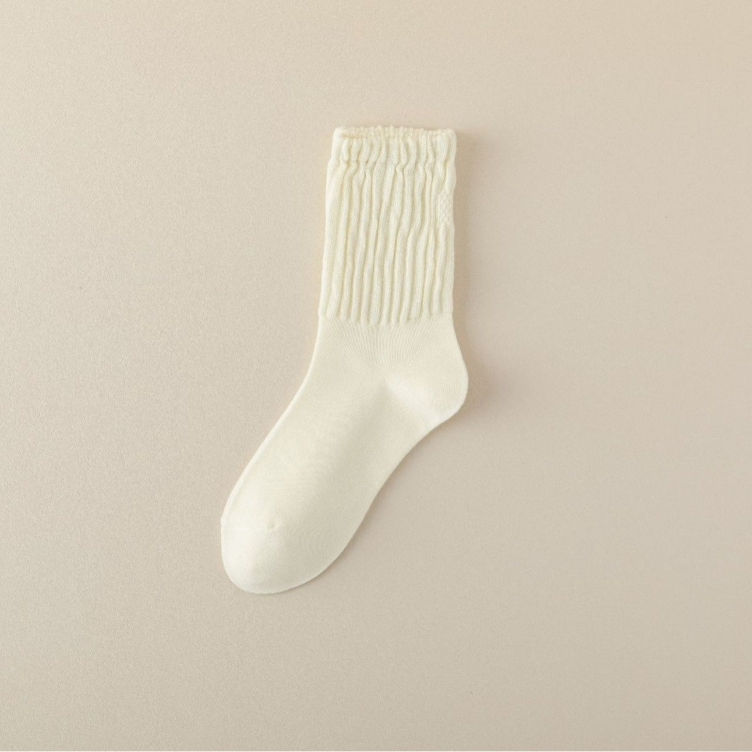 Autumn & Winter Korean Style Cotton Mid-Calf Socks for Girls – Cozy Warm Trendy
