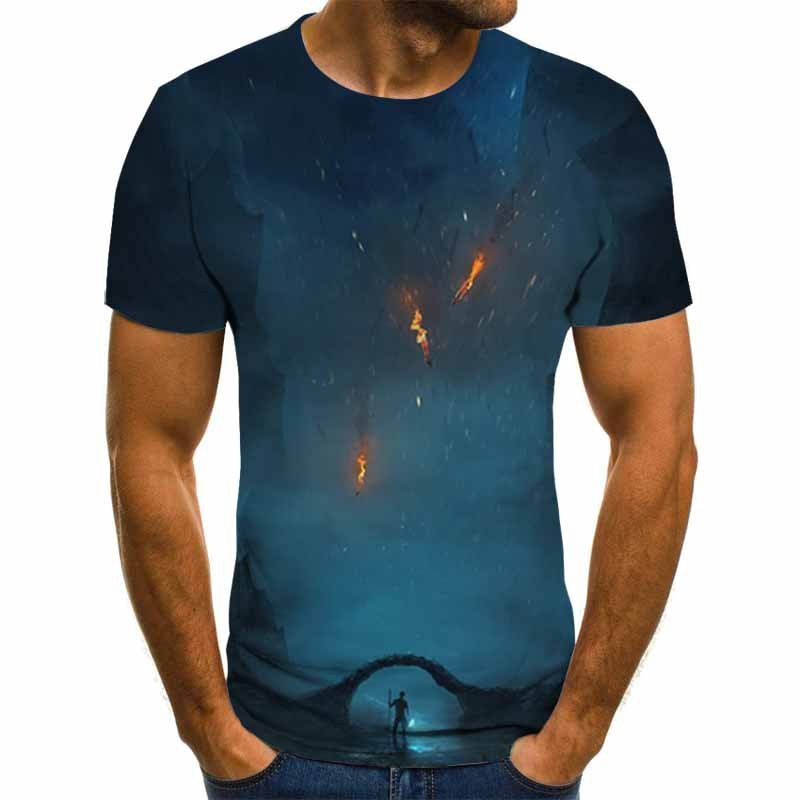 3D Digital Printing Short Sleeve Men's T-shirt Casual Round Neck Top T-shirt