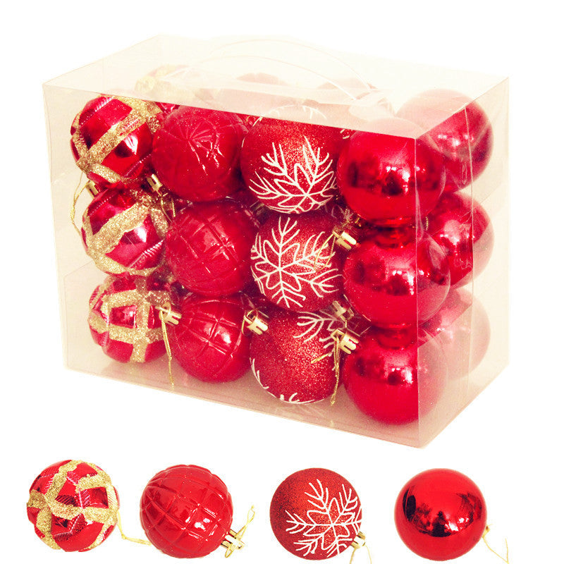 Festival Supplies Painted Ball 6cm, 24 Pcs Pendant Electroplating