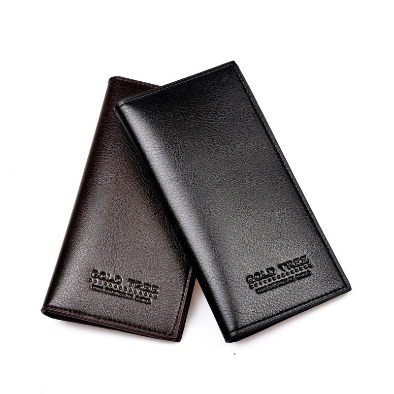 Men's Casual PU Leather Slim Purse Bag With Card Slots